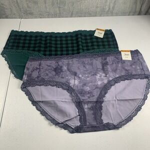 Jenni Women's 2-Pack Assorted Core Panty 3X Multicolor Lace Trim Underwear NWT